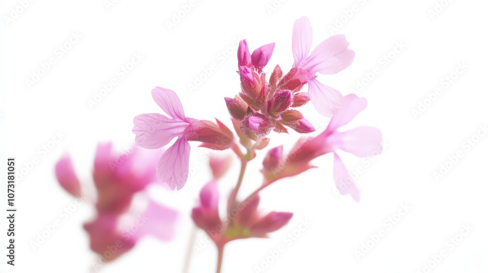 Delicate pink flowers on soft white background Delicate pink flowers on soft white background
