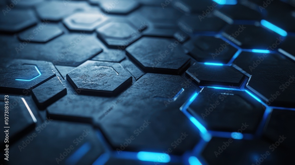 Hexagon-patterned keyboard, a digital concept for modern technology and business. Generative AI Hexagon-patterned keyboard, a digital concept for modern technology and business. Generative AI