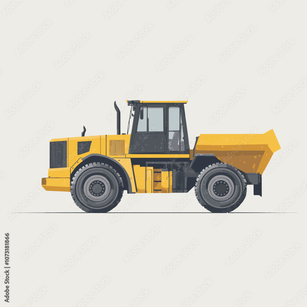 Yellow Dump Truck Side View Illustration Yellow Dump Truck Side View Illustration