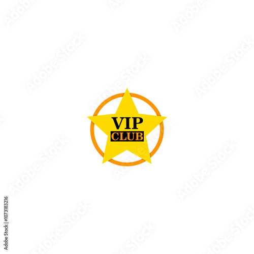 VIP club star logo in flat style isolated on white background