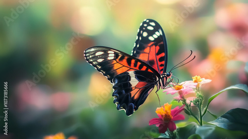 Beautiful butterfly with spread wings