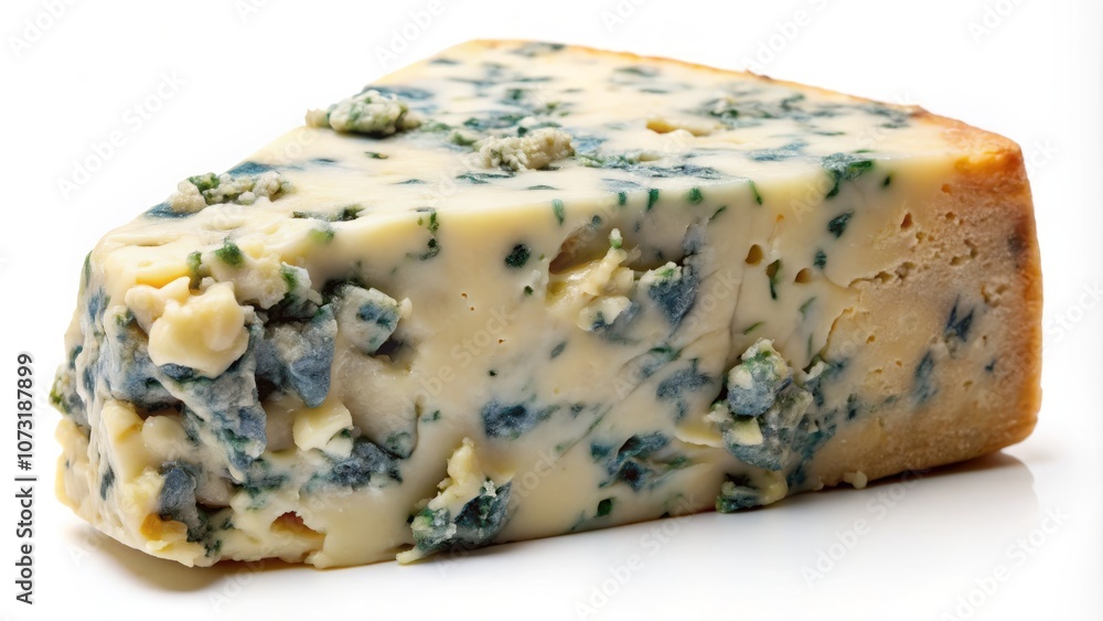 Blue Cheese Isolated on White Background - A Stunning Low Light Photography Capture Highlighting Textures and Colors of Gourmet Cheese Perfect for Culinary Art and Food Styling Blue Cheese Isolated on White Background - A Stunning Low Light Photography Capture Highlighting Textures and Colors of Gourmet Cheese Perfect for Culinary Art and Food Styling
