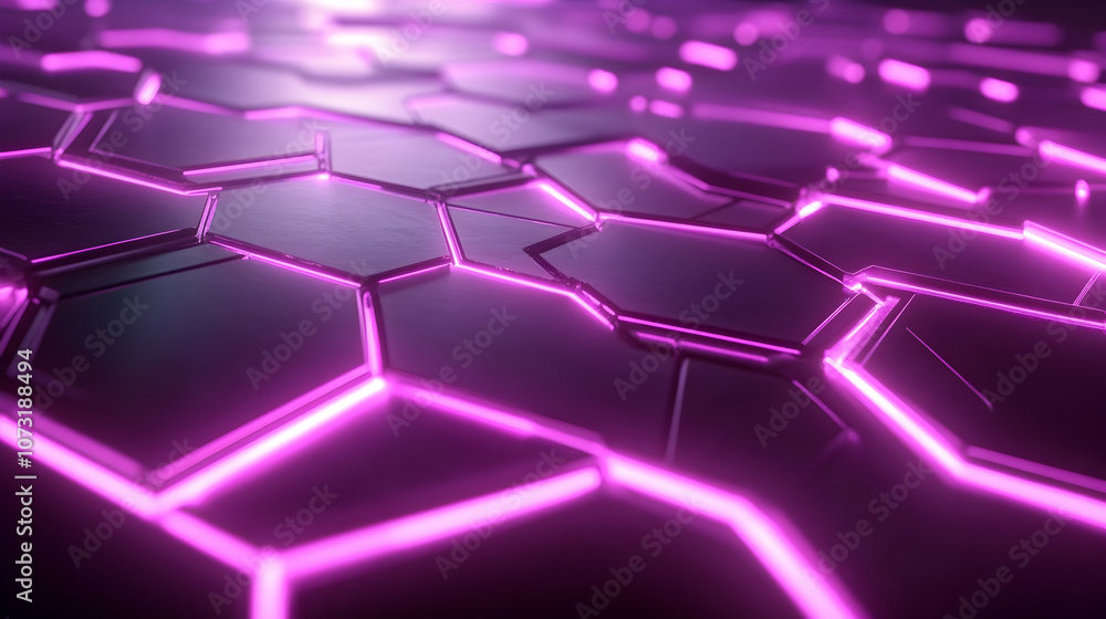 A close-up of glowing pink neon hexagonal patterns with a glossy metallic finish, creating a futuristic and sleek vibe.
A close-up of glowing pink neon hexagonal patterns with a glossy metallic finish, creating a futuristic and sleek vibe.