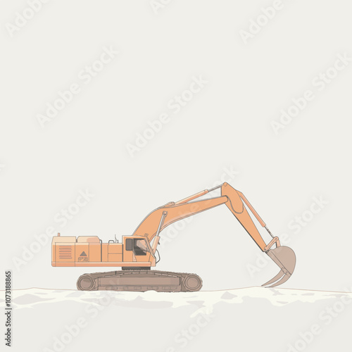 Excavator Digging in a Sand Pit