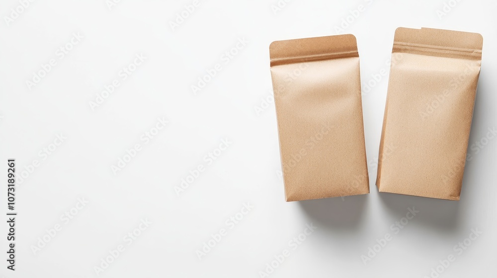 Eco-Friendly Minimalist Zero-Waste Packaging on Isolated White Background Eco-Friendly Minimalist Zero-Waste Packaging on Isolated White Background