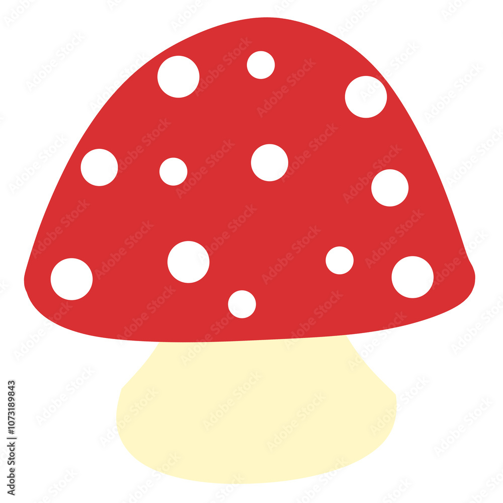 Whimsical Spotted Mushroom Illustration Whimsical Spotted Mushroom Illustration