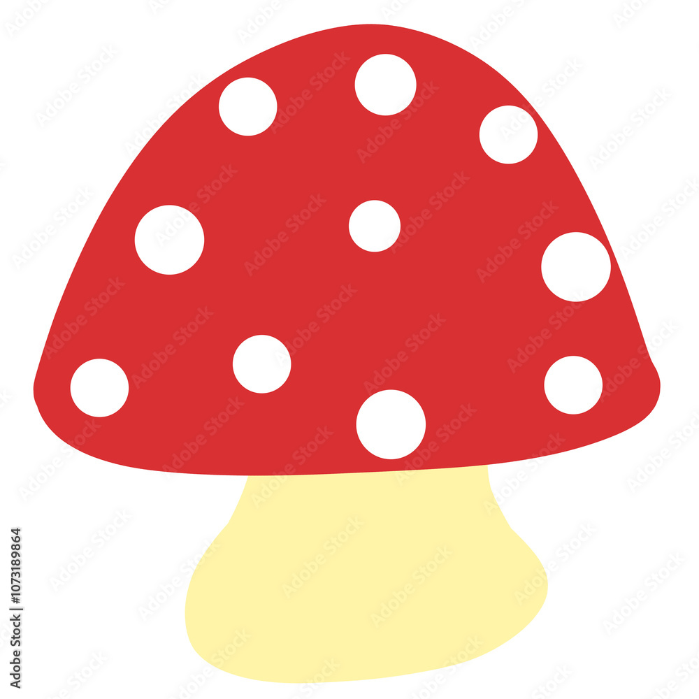 Whimsical Spotted Mushroom Illustration Whimsical Spotted Mushroom Illustration