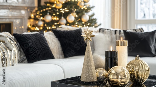 Gold Christmas Ornaments an...