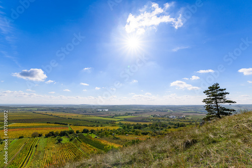 Landscape view, rural view of South Moravia, Czech Republic photo