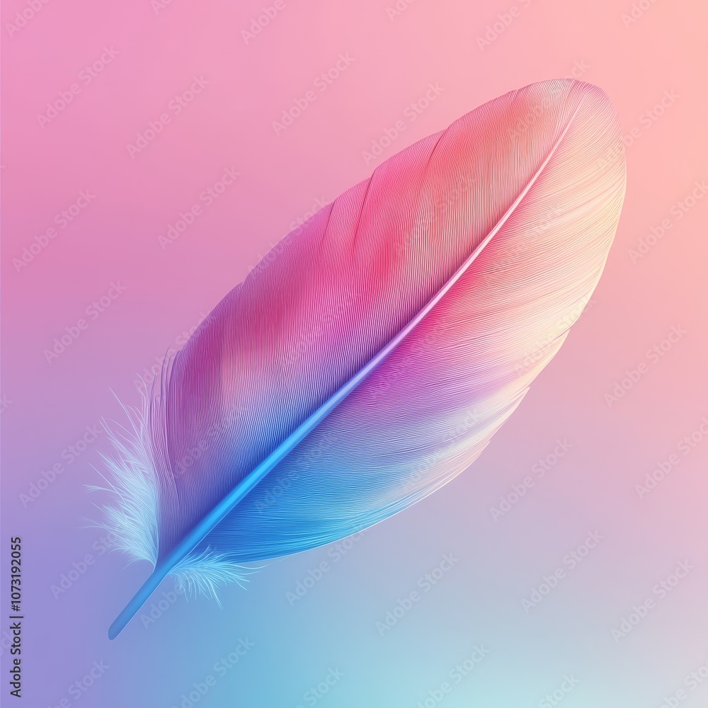 Colorful Feather with Soft Gradient Texture Colorful Feather with Soft Gradient Texture