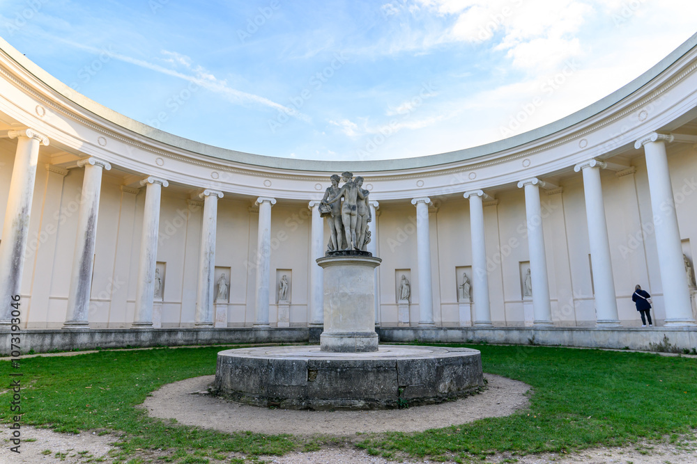Fototapeta premium Old antique temple of the Three Graces in Moravia, Czech Republic.