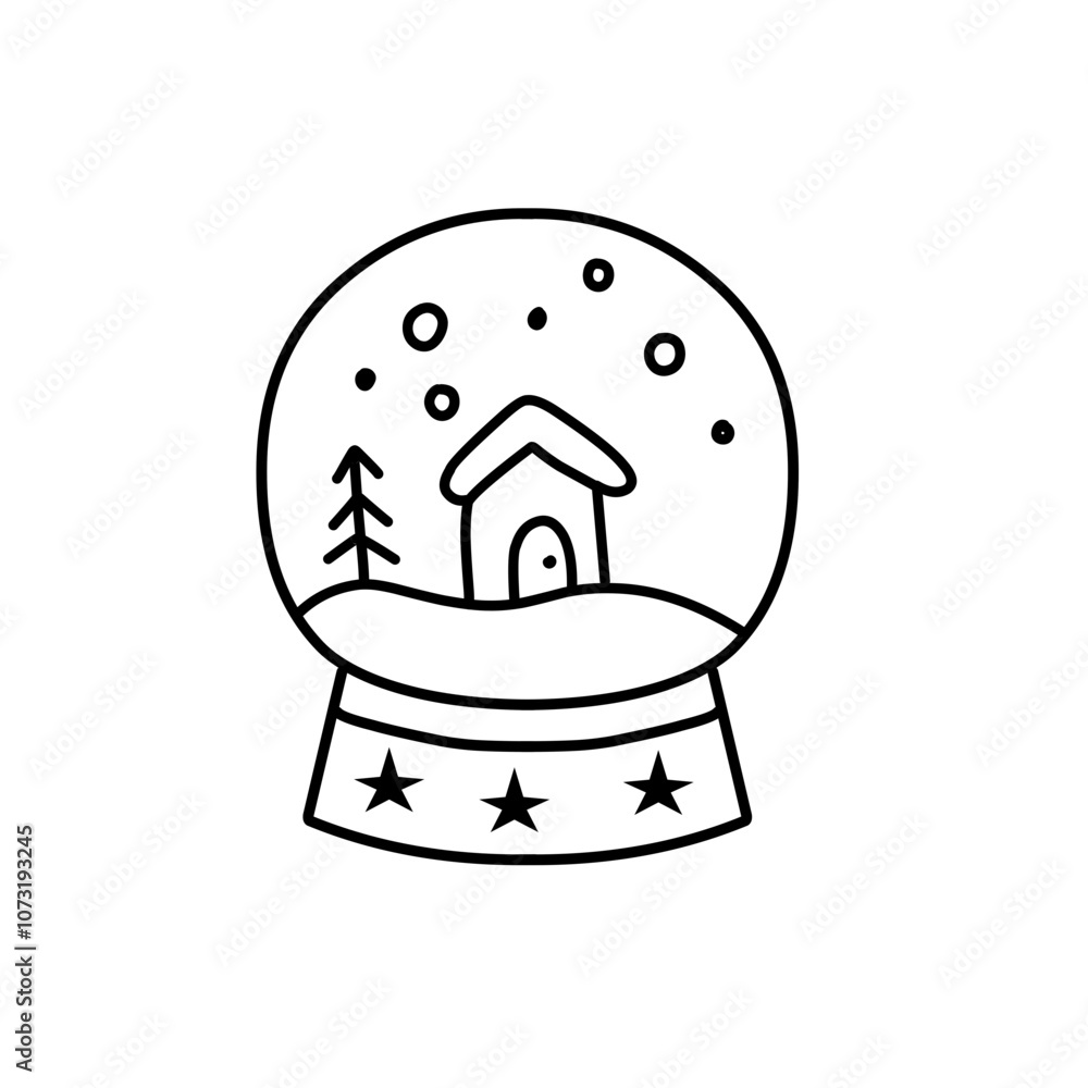 Obraz premium christmas snow globe icon