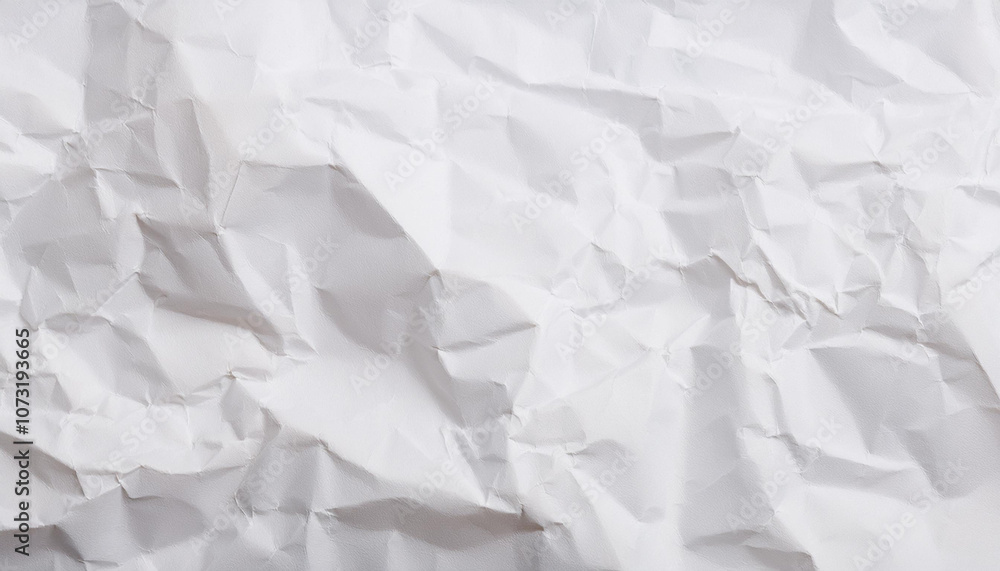 Wrinkled White Paper Background Ideal for Textured Design