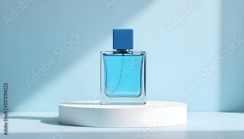 Minimalist Blue Perfume Bottle Perfect for Branding