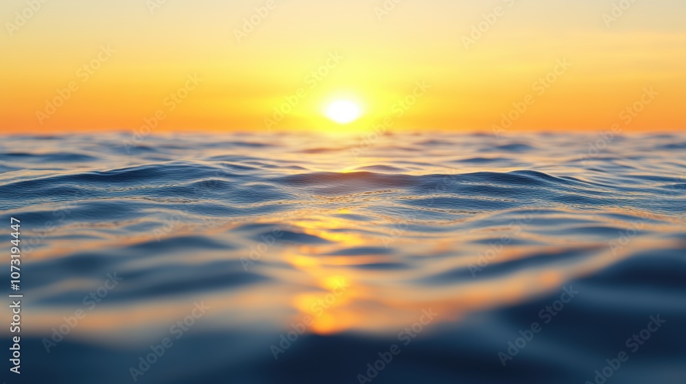 A tranquil ocean view during sunset, capturing soft waves reflecting warm golden hues, Ideal for calming designs, travel brochures, or wellness content promoting relaxation, A tranquil ocean view during sunset, capturing soft waves reflecting warm golden hues, Ideal for calming designs, travel brochures, or wellness content promoting relaxation,