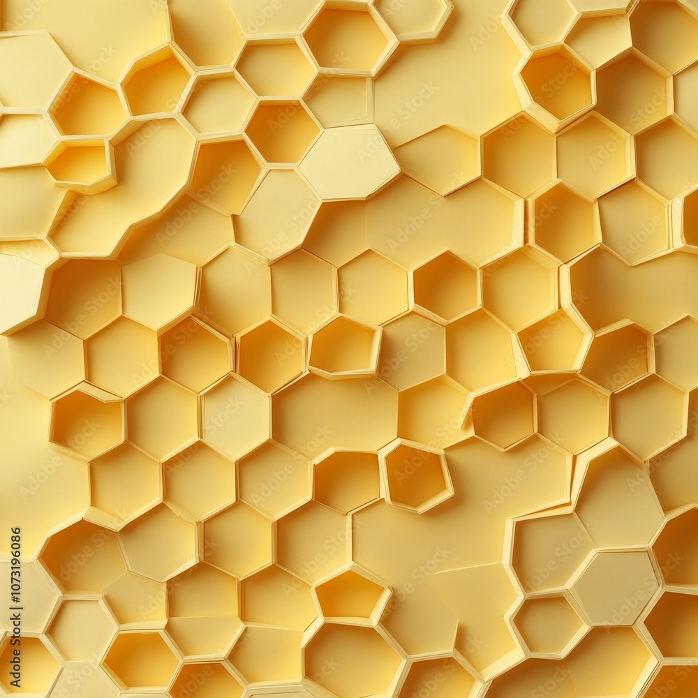 Warm Yellow Honeycomb Texture Background Close-Up Warm Yellow Honeycomb Texture Background Close-Up