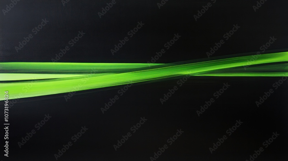 Horizontal green streak cutting across the smooth black canvas, evoking a sophisticated and clean design with sleek modern elegance Horizontal green streak cutting across the smooth black canvas, evoking a sophisticated and clean design with sleek modern elegance