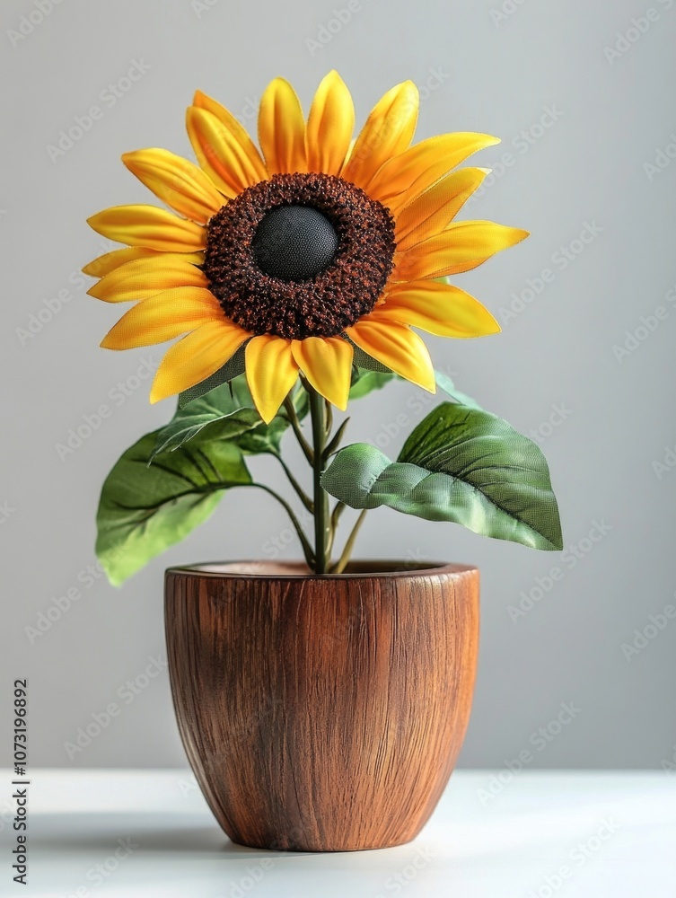 Sunflower in Wooden Vase Sunflower in Wooden Vase