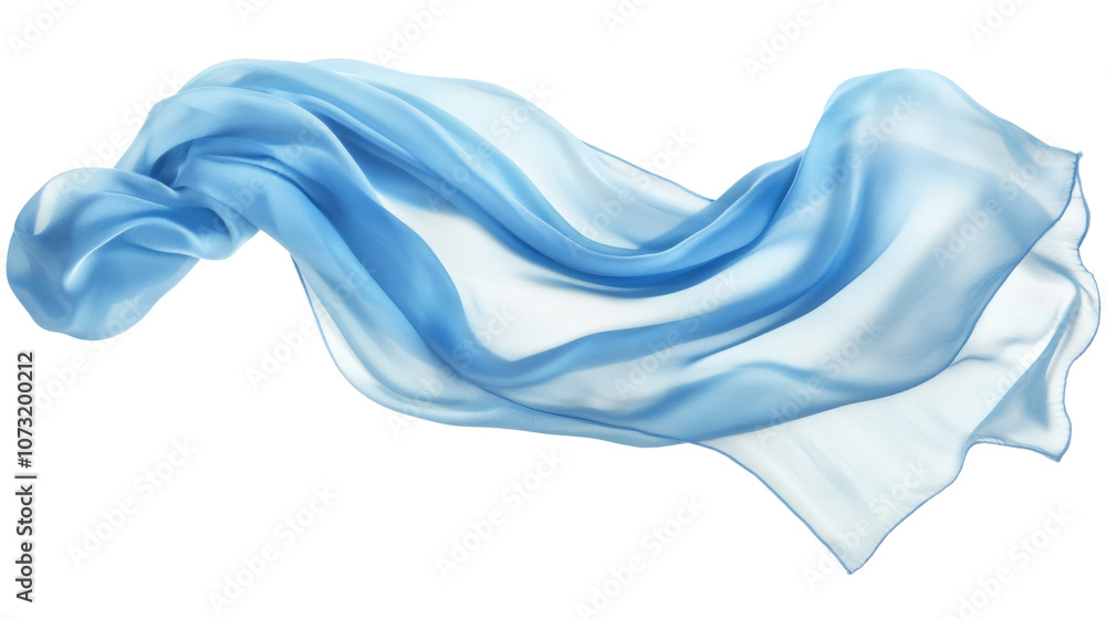 Fototapeta premium Light blue scarf transparent background