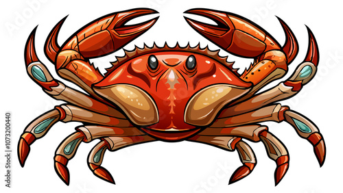 illustration of roasted crab fillet isolated on white, crab vector illustration