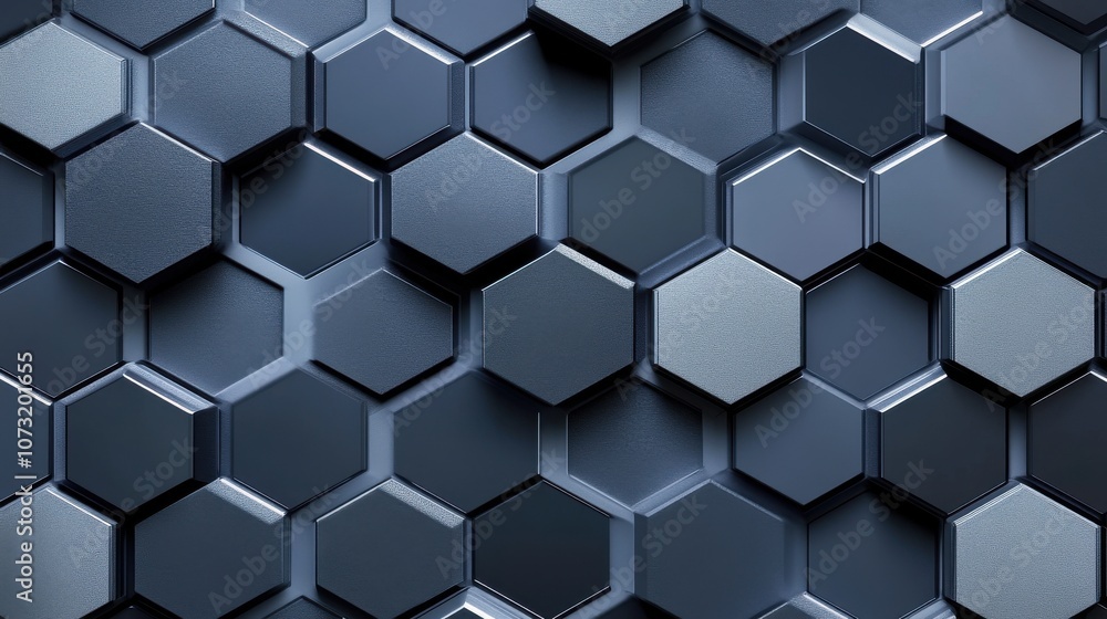 A close-up view of interlocking hexagonal panels in dark shades, showcasing a modern and sleek design. A close-up view of interlocking hexagonal panels in dark shades, showcasing a modern and sleek design.