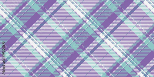 Customized textile check seamless, no people texture vector plaid. Horizontal background fabric tartan pattern in violet and white colors.