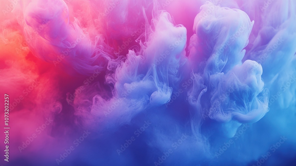 Vibrant abstract smoke textures in shades of pink and blue, creating an ethereal and dreamy atmosphere. Vibrant abstract smoke textures in shades of pink and blue, creating an ethereal and dreamy atmosphere.