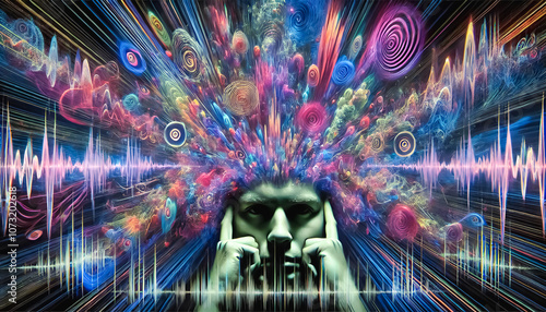Surreal Representation of Auditory Hallucinations with Chaotic Sound Waves and Abstract Frequencies – Conceptual Visualization of Mind and Sound