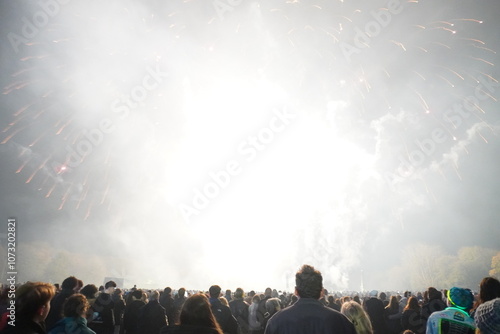 shining fireworks at night