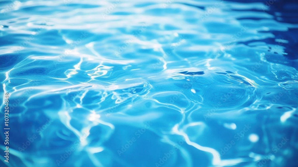 A serene blue water surface with shimmering reflections, creating a calming atmosphere. A serene blue water surface with shimmering reflections, creating a calming atmosphere.