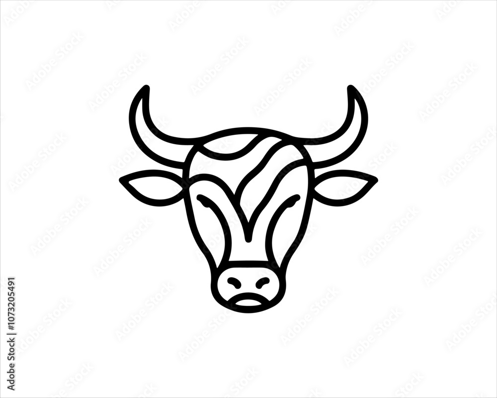 Cow head logo vector. Animal farm. Cow icon vector illustration. Cow head logo vector. Animal farm. Cow icon vector illustration.