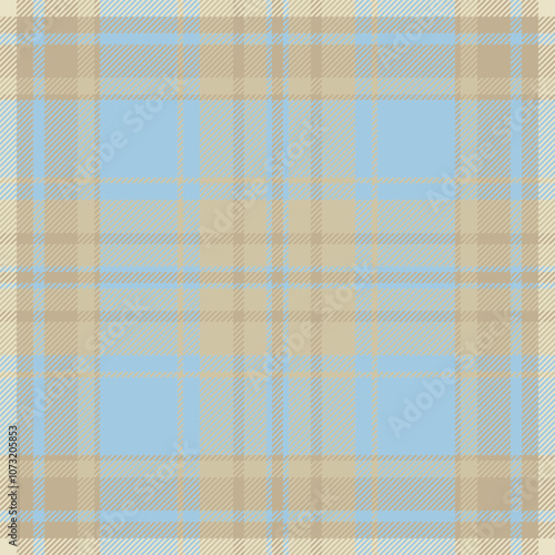 Place seamless fabric background, list check pattern textile. Graphic texture plaid vector tartan in light and velvet blue colors.