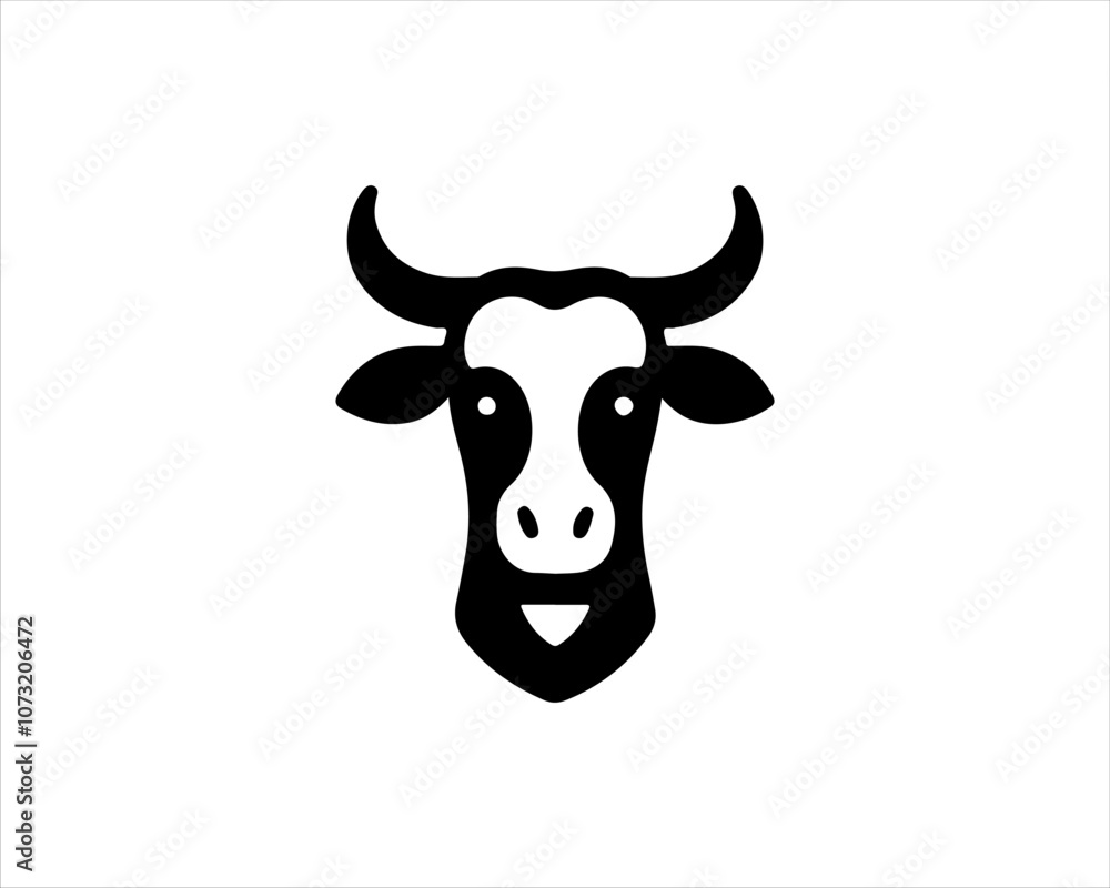 Cow head logo vector. Animal farm. Cow icon vector illustration. Cow head logo vector. Animal farm. Cow icon vector illustration.