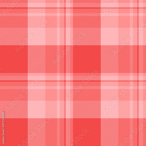 Panjabi check texture tartan, horizon pattern fabric background. Winter vector plaid textile seamless in pretty red and light colors.