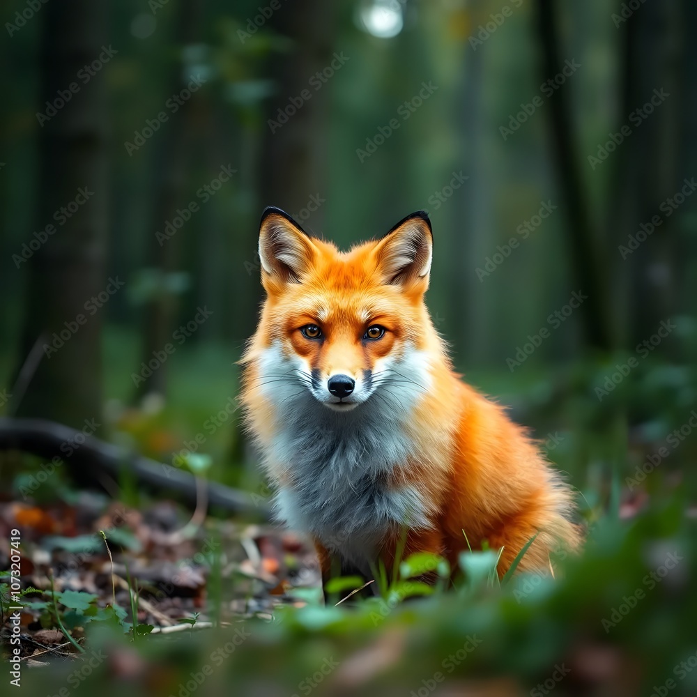 Beautiful isolated portrait of red fox.
beautiful red fox sitting in autumn forest
Beautiful isolated portrait of red fox.
beautiful red fox sitting in autumn forest