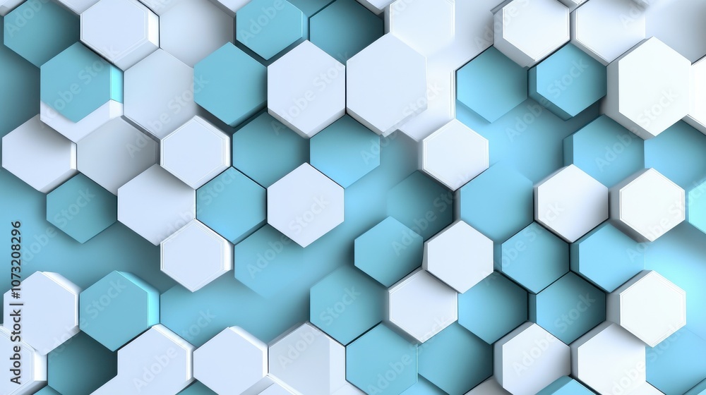 A vibrant arrangement of hexagonal shapes in shades of blue and white, creating a modern and dynamic pattern. A vibrant arrangement of hexagonal shapes in shades of blue and white, creating a modern and dynamic pattern.