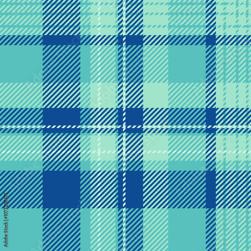 Shape textile background seamless, genuine fabric check texture. Packing pattern tartan vector plaid in light and teal colors.