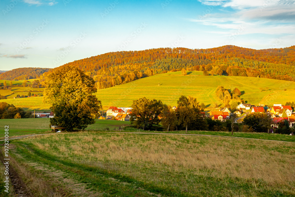 Kleiner Herbst Spaziergang vor der Haustür in Schmalkalden bei einem herrlichen Sonnenuntergang - Thüringen - Deutschland