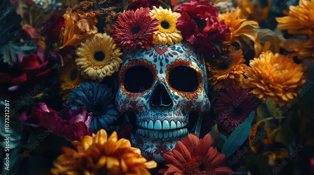 Sugar Skull with Flowers Sugar Skull with Flowers