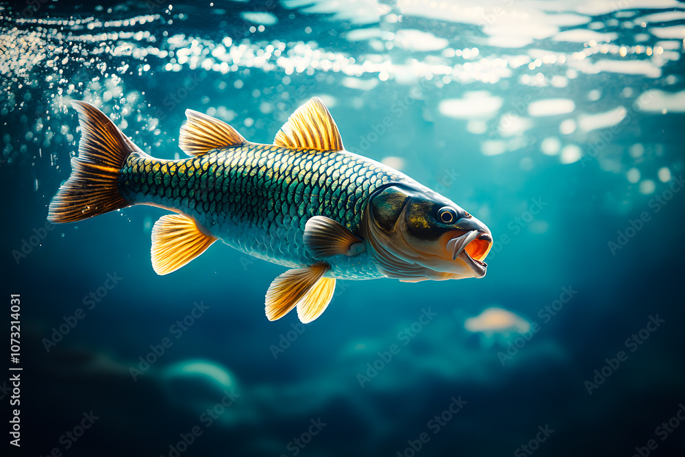 Naklejka premium Poisson nageant dans l'eau