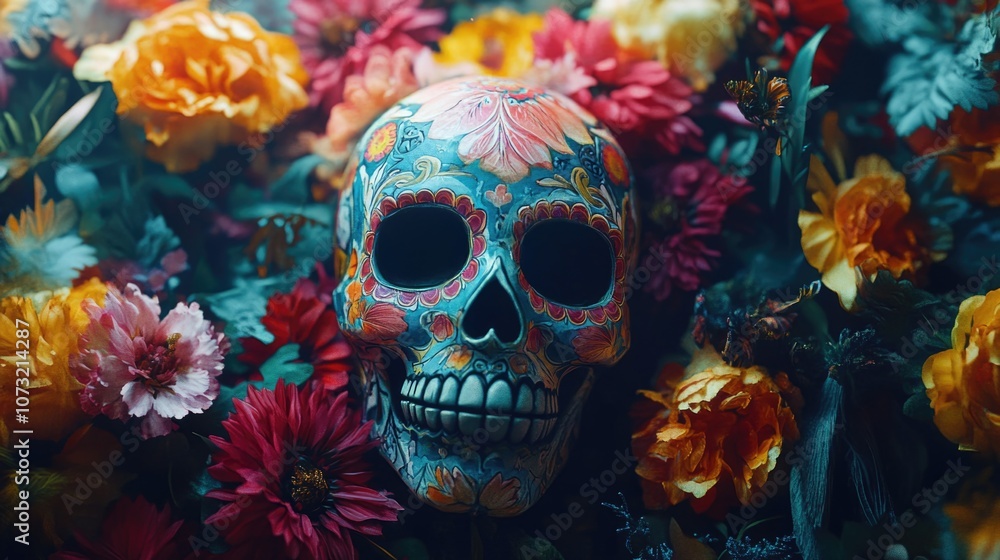 Sugar Skull with Flowers Sugar Skull with Flowers