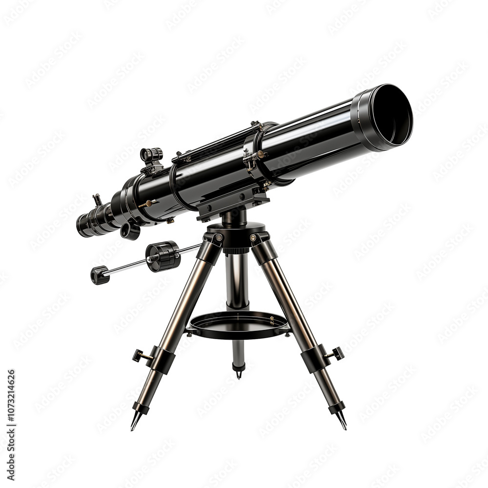 Black Tripod Telescope Isolated On Transparent Background Black Tripod Telescope Isolated On Transparent Background