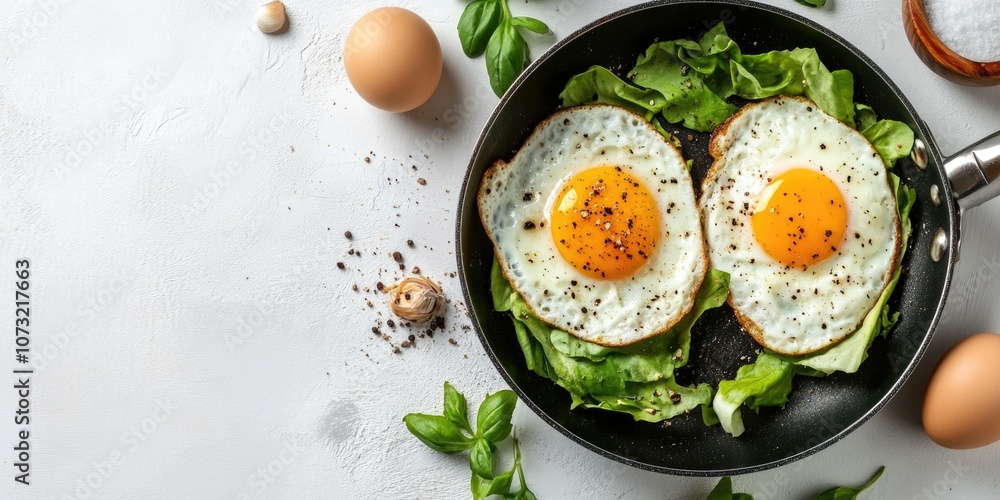 Fried Eggs and Lettuce Fried Eggs and Lettuce