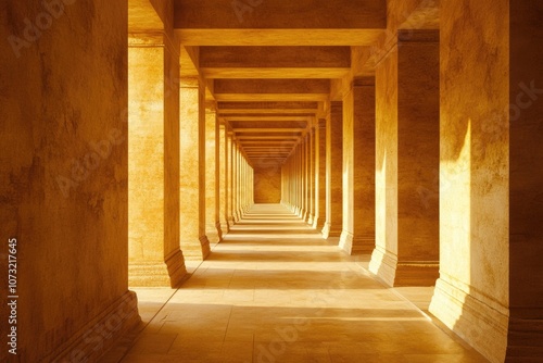 Long hallway with columns