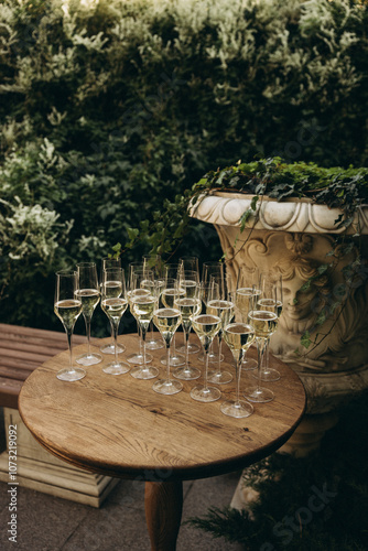 table and chairs in a garden