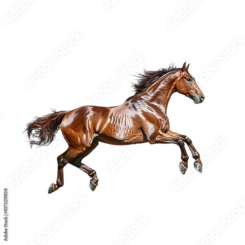 a beautiful horse full body on a white background