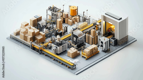 Eco life web concept in 3d isometric design. Green electricity and cars, sorting and recycling trash. Abstract fabric production line in isometry graphic for corporate poster. Vector illustration.
