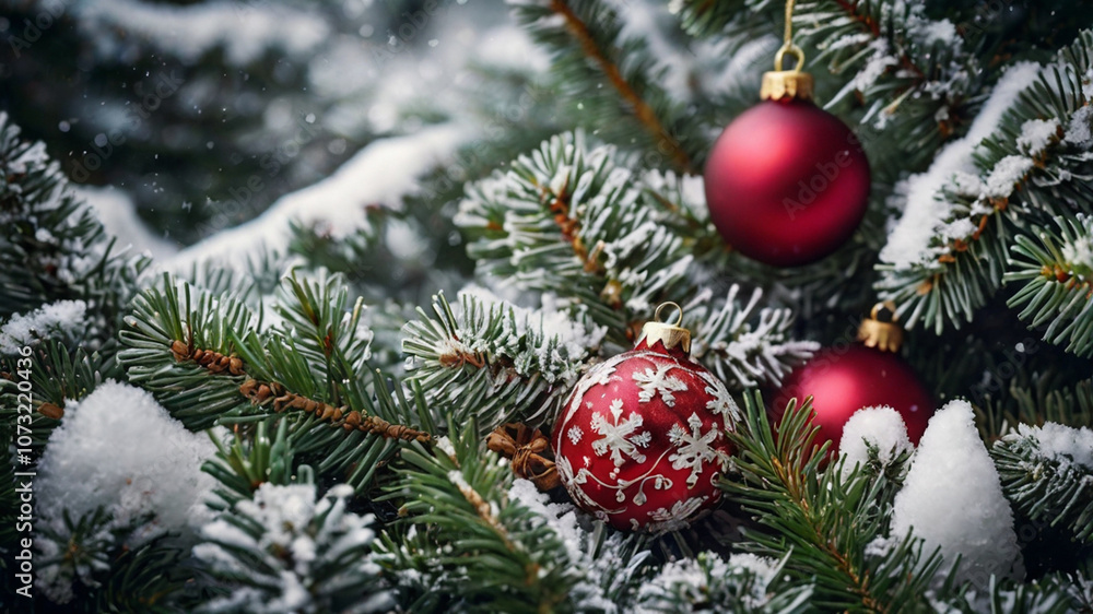 christmas background with christmas tree branches christmas background with christmas tree branches
