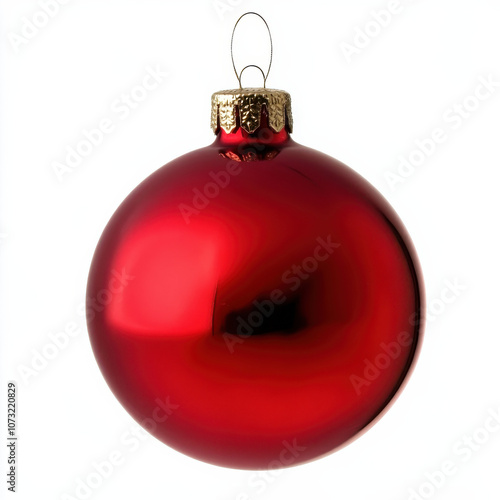 Shiny Red Christmas Ornament, Classic Bauble Decoration for Holiday Tree Adornment