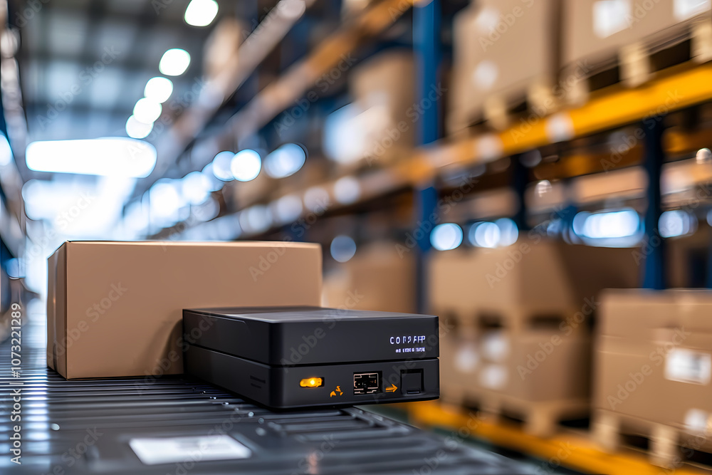 A high-tech warehouse with smooth inventory flow, displaying digital systems and optimizing stock movement A high-tech warehouse with smooth inventory flow, displaying digital systems and optimizing stock movement